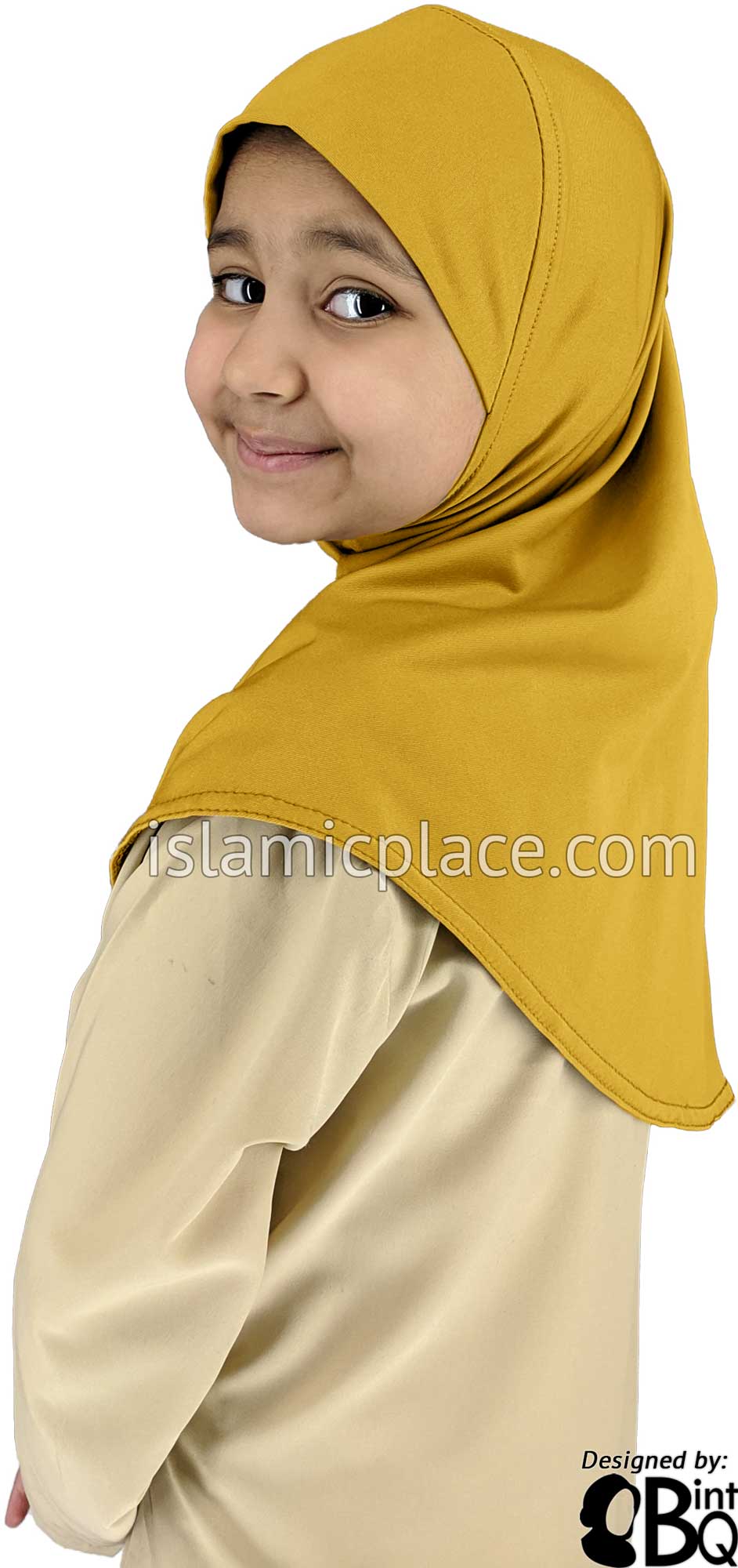 Golden Sand - Luxurious Lycra Hijab Al-Amira - Girl size 1-piece style