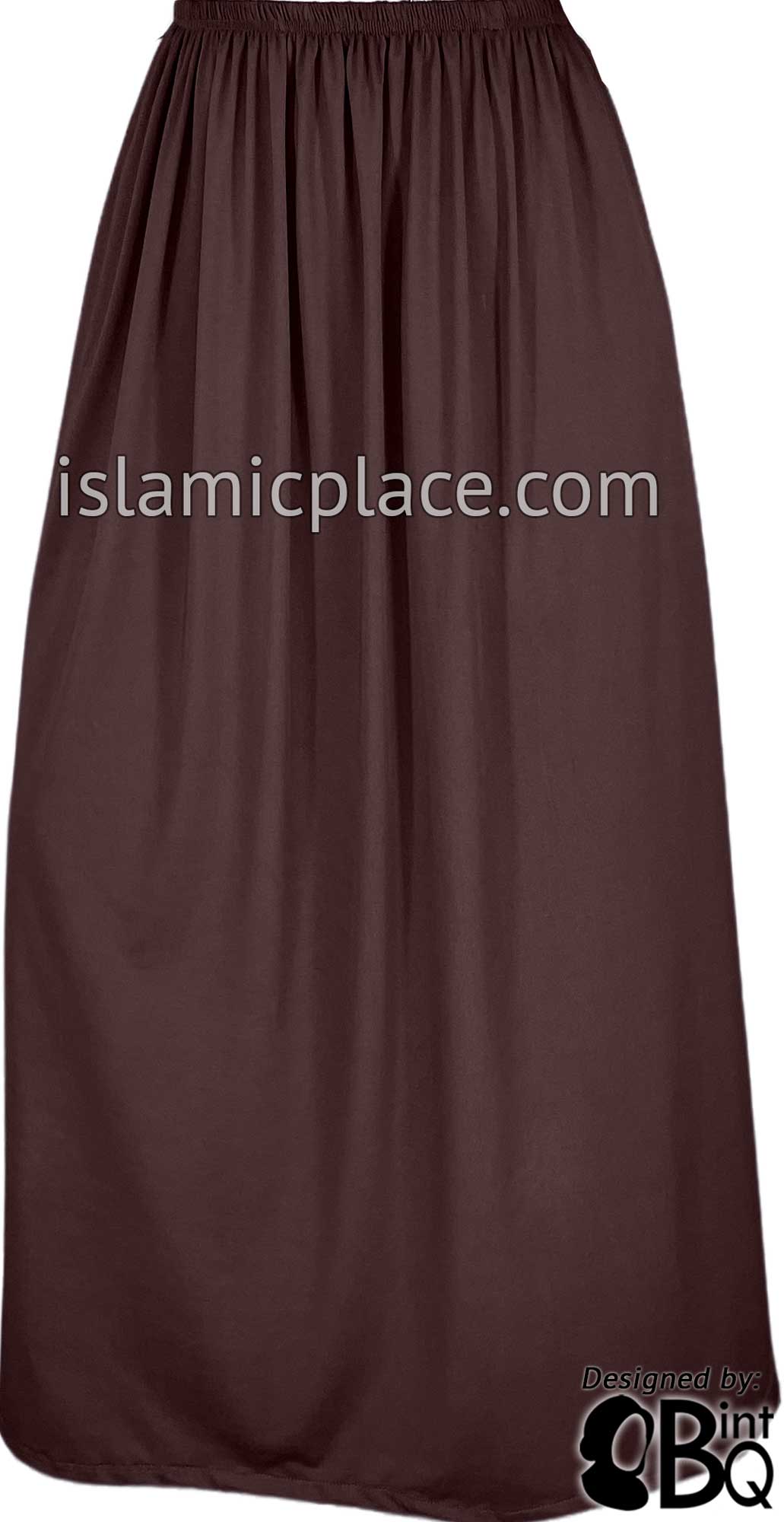 Brown Berry - Plain Skirt in Soft ITY Jersey Fabric