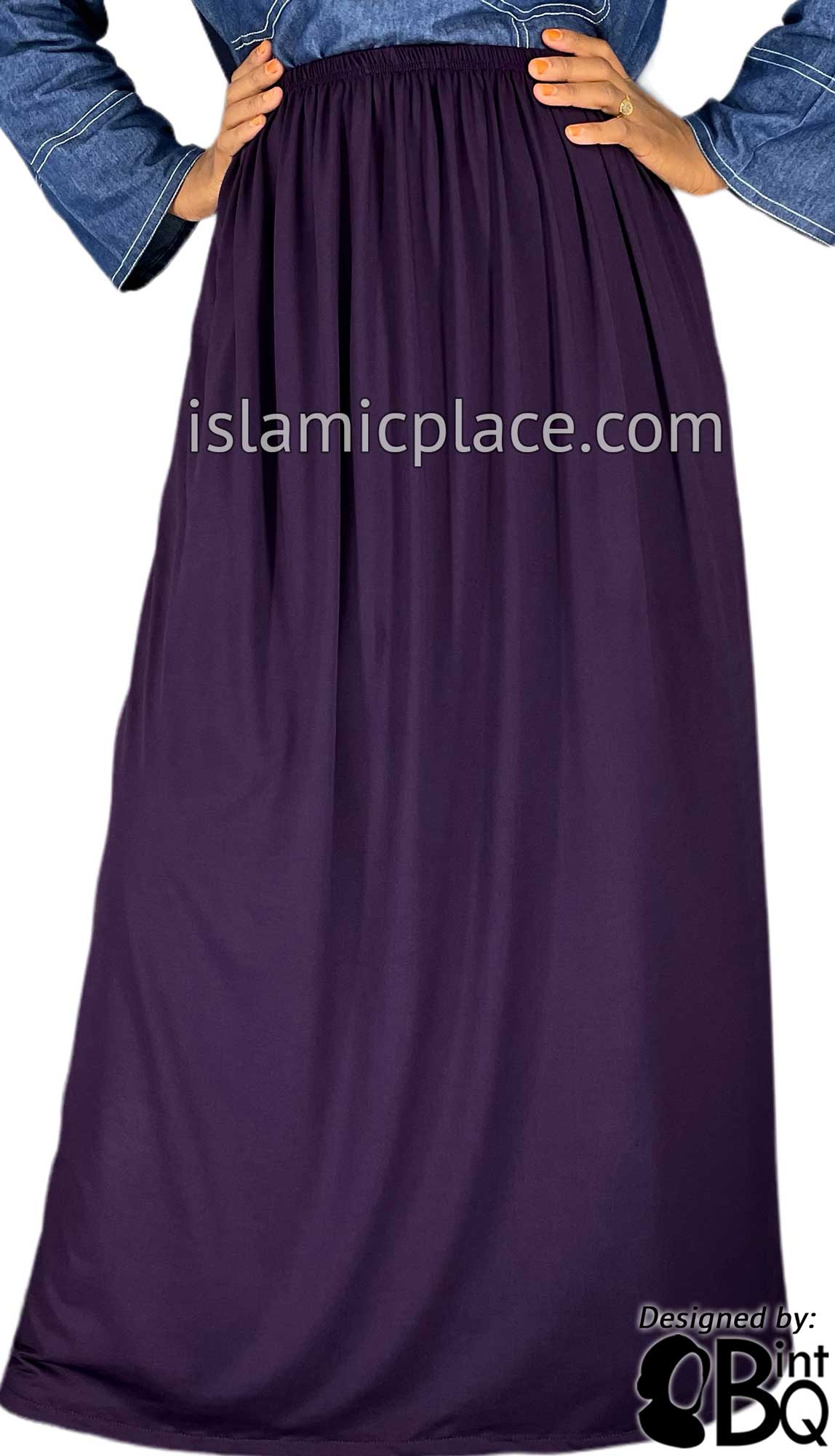 Plum - Plain Skirt in Soft ITY Jersey Fabric