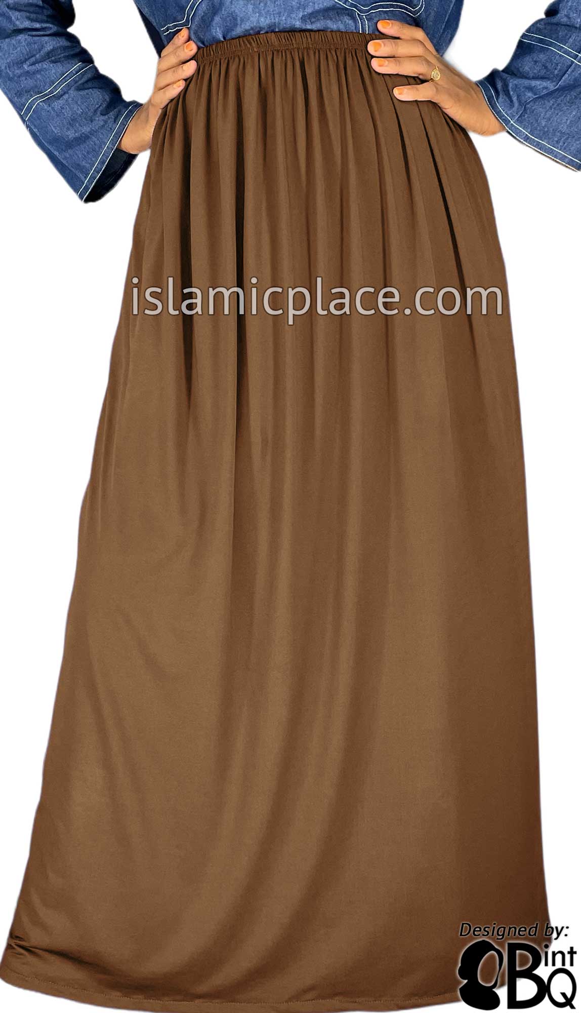 Hazelnut - Plain Skirt in Soft ITY Jersey Fabric