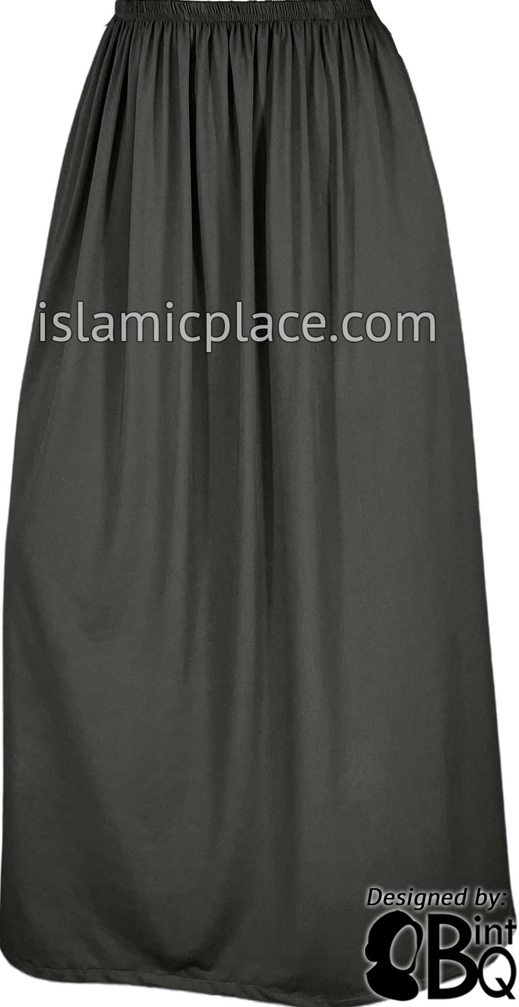 Charcoal Gray - Plain Skirt in Soft ITY Jersey Fabric