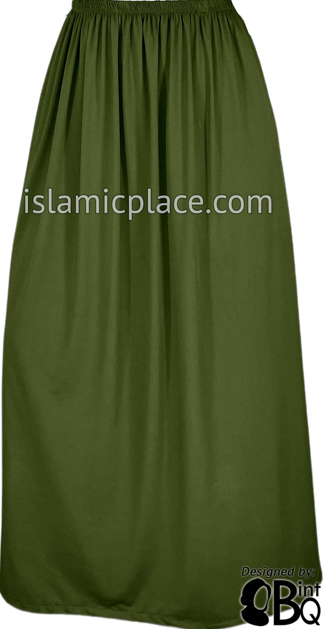 Fresh Olive - Plain Skirt in Soft ITY Jersey Fabric