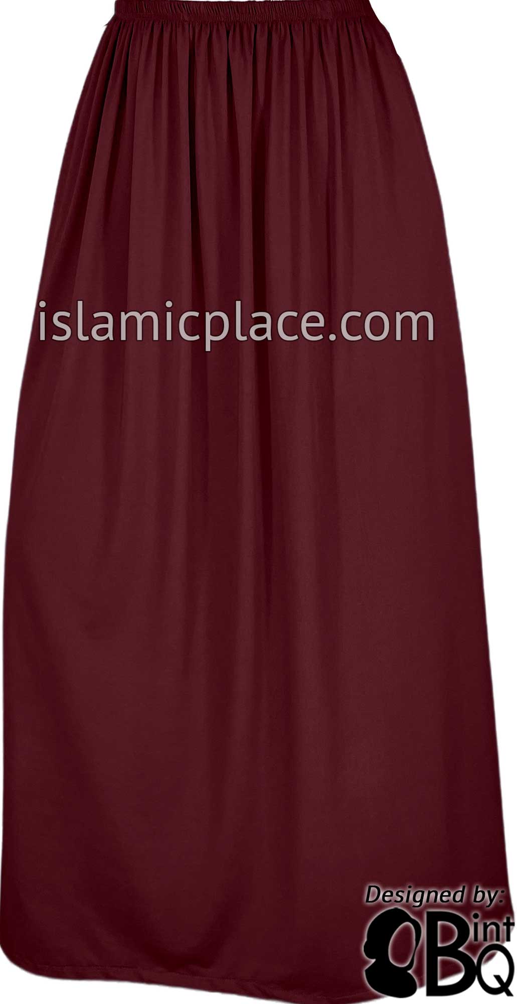 Burgundy - Plain Skirt in Soft ITY Jersey Fabric