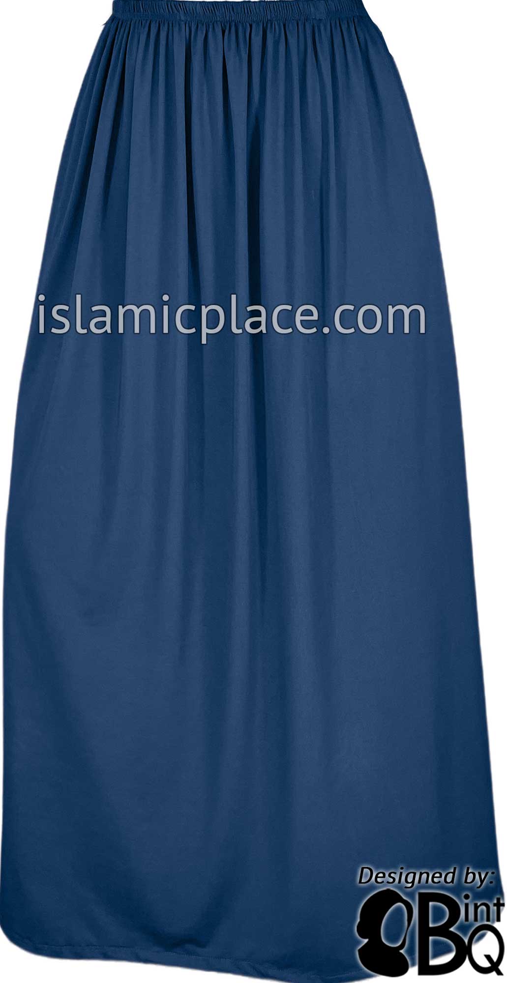 Denim Blue - Plain Skirt in Soft ITY Jersey Fabric