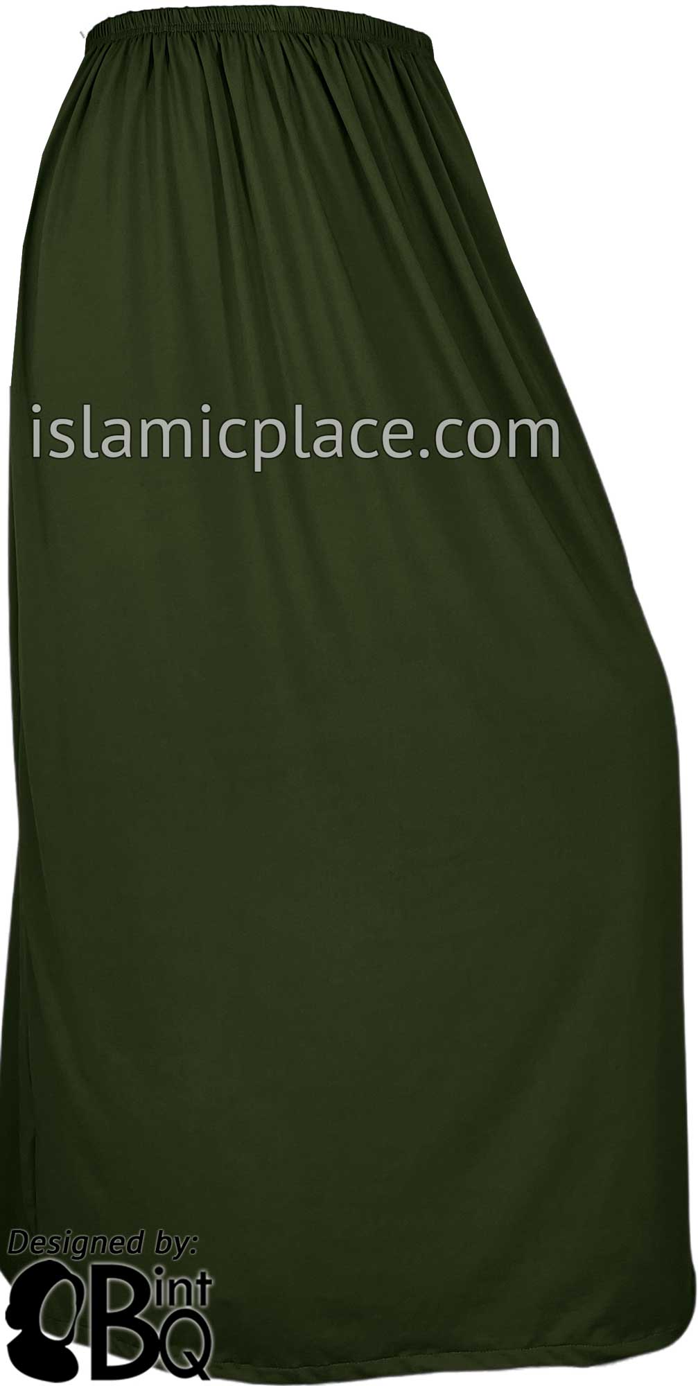 Dark Olive - Plain Skirt in Soft ITY Jersey Fabric