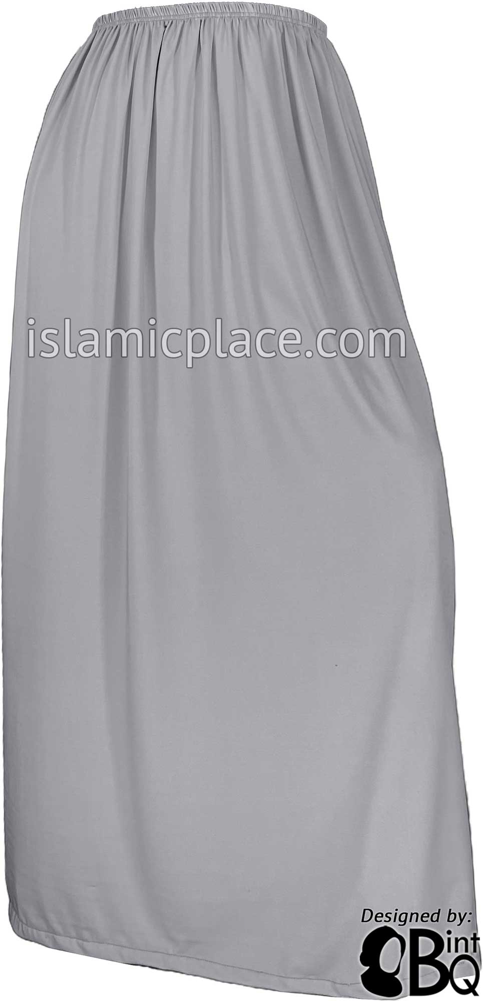 Slate Gray Plain Skirt in Soft ITY Jersey Fabric The Islamic Place