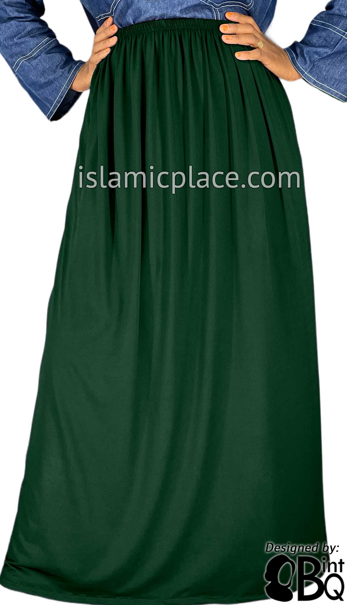 Hunter Green - Plain Skirt in Soft ITY Jersey Fabric