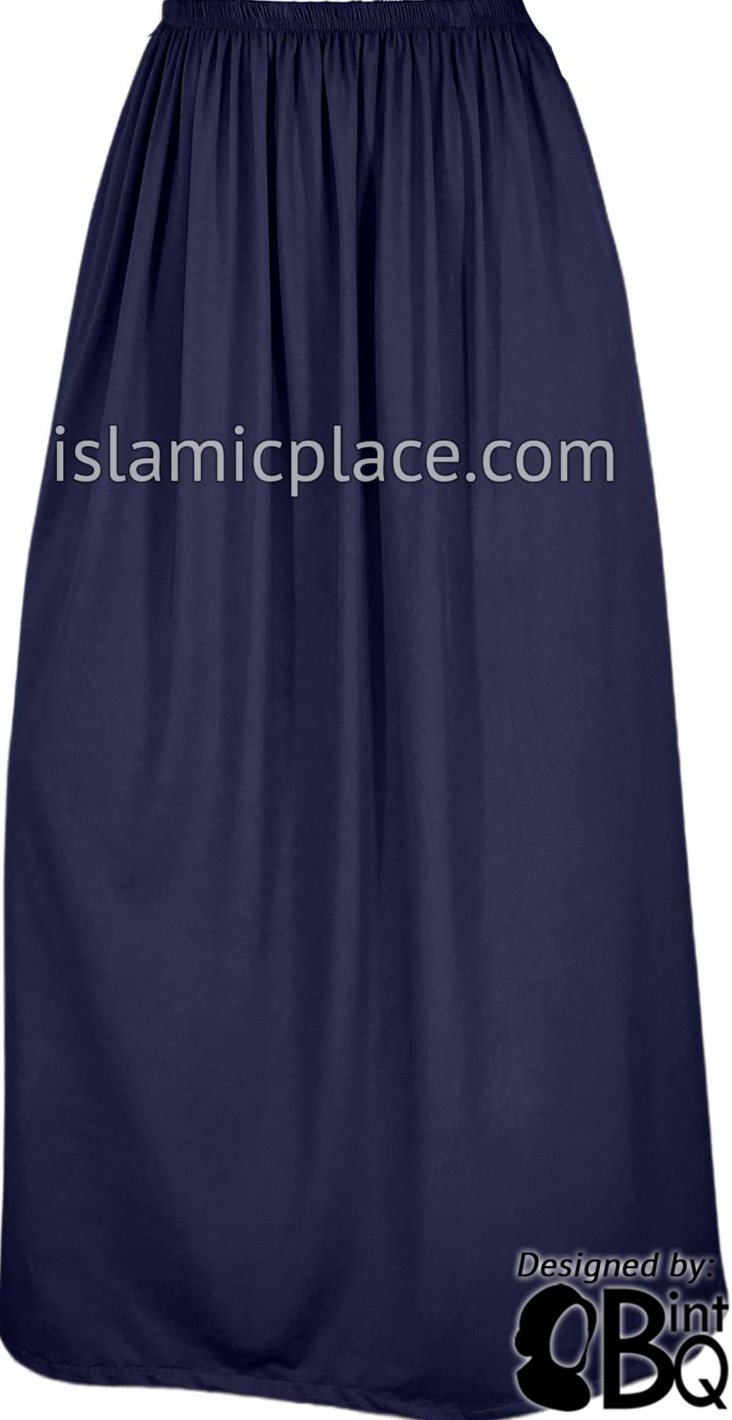 Navy Blue - Plain Skirt in Soft ITY Jersey Fabric