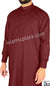 Burgundy - Men Saudi Ad-Daffah Plain Kameez by Ibn Ameen