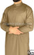 Dark Khaki - Men Saudi Ad-Daffah Plain Kameez by Ibn Ameen