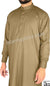 Dark Khaki - Men Saudi Ad-Daffah Plain Kameez by Ibn Ameen