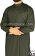 Dark Olive Green - Men Saudi Ad-Daffah Plain Kameez by Ibn Ameen