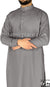 Gravity Gray - Men Saudi Ad-Daffah Plain Kameez by Ibn Ameen