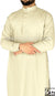 Light Khaki - Men Saudi Ad-Daffah Plain Kameez by Ibn Ameen