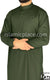 Olive Green - Men Saudi Ad-Daffah Plain Kameez by Ibn Ameen