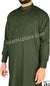 Olive Green - Men Saudi Ad-Daffah Plain Kameez by Ibn Ameen