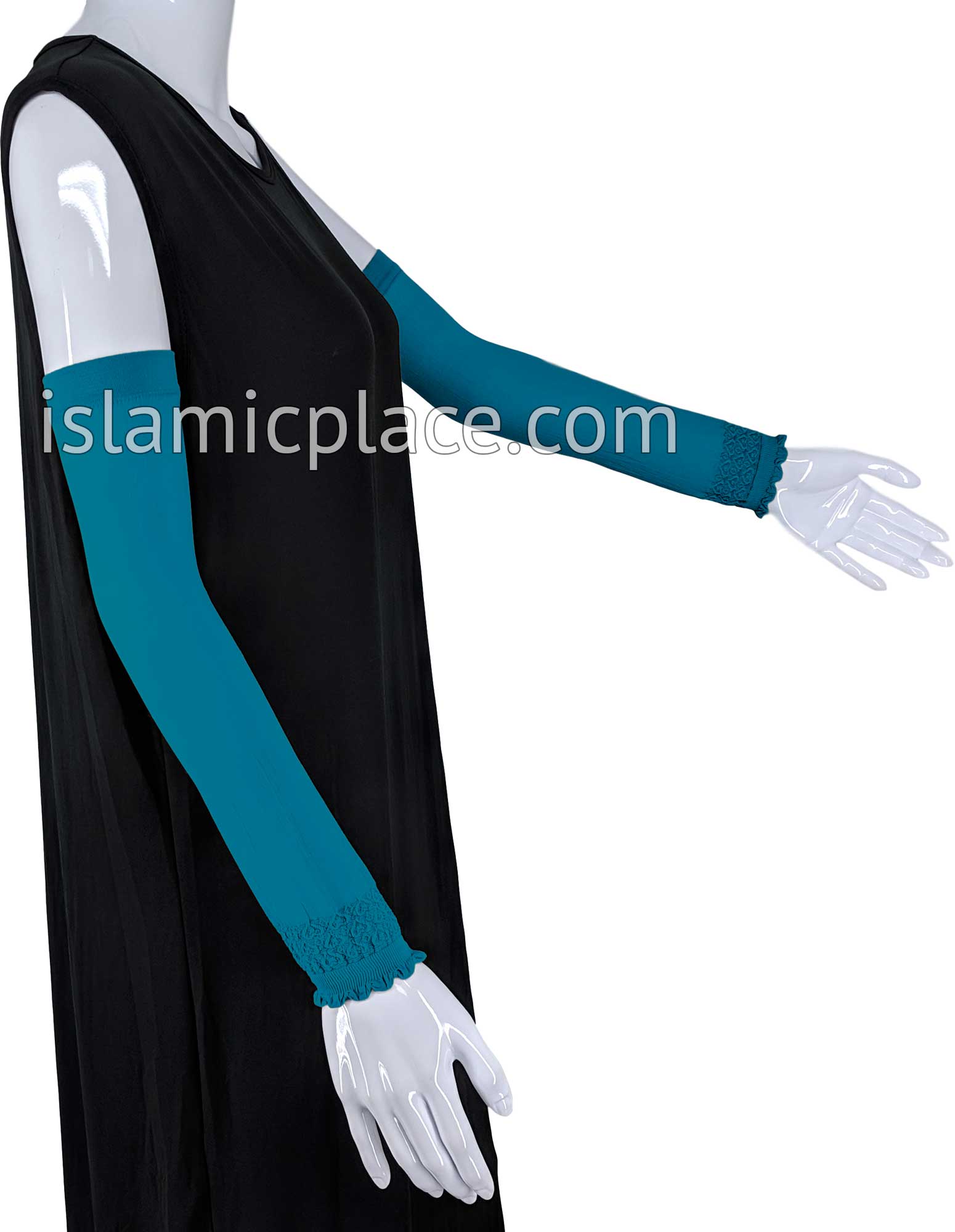 Teal Blue - Plain Wrist to Elbow Stretch Sleeve