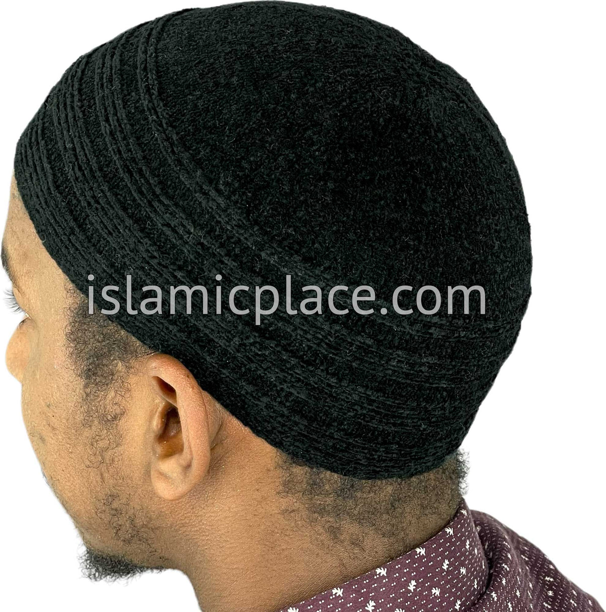 Black - Warm Chenille Knitted Indonesian Style Kufi