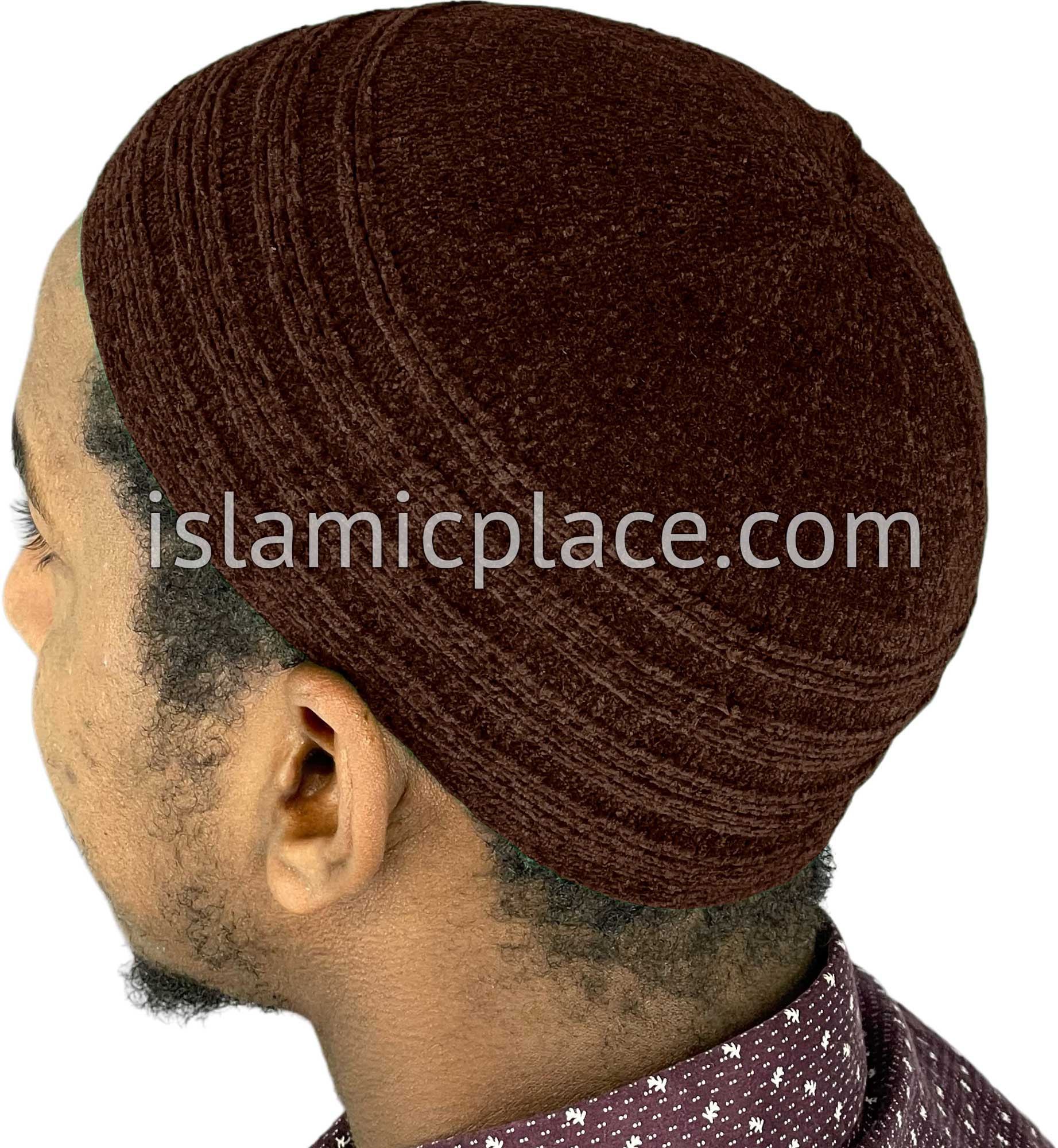 Brown - Warm Chenille Knitted Indonesian Style Kufi