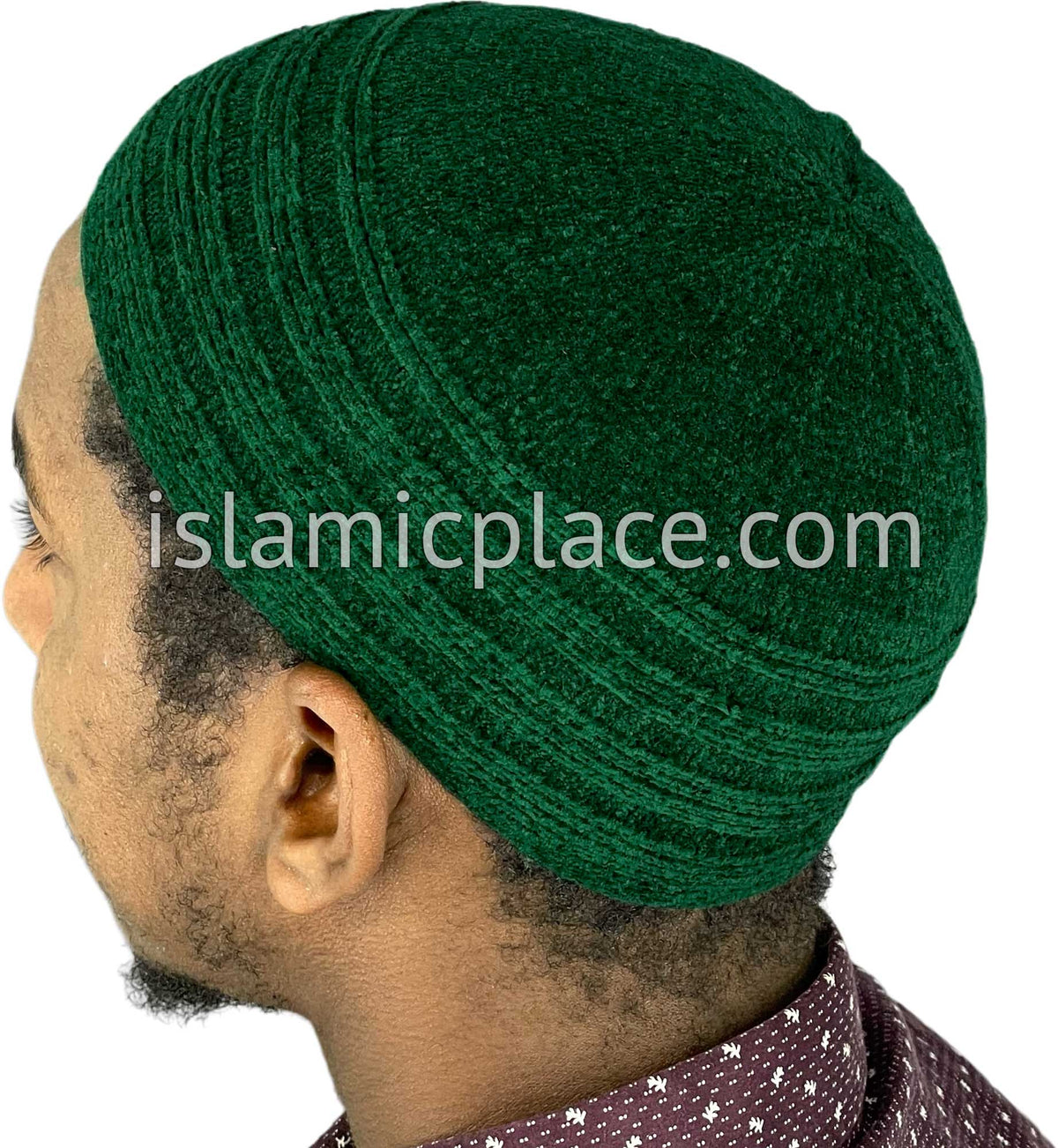 Hunter Green - Warm Chenille Knitted Indonesian Style Kufi