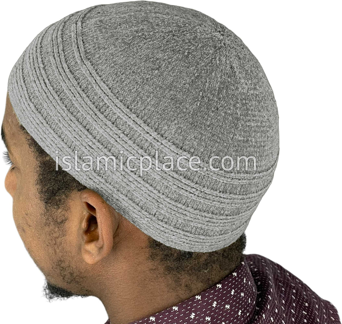 Silver Gray - Warm Chenille Knitted Indonesian Style Kufi