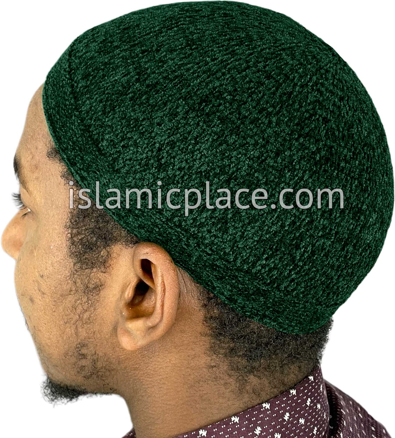 Hunter Green - Warm Chenille Knitted Jameel Designer Kufi