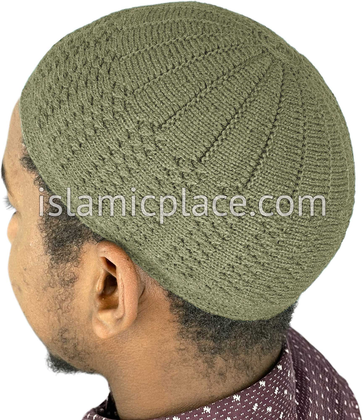 Sage Green - Warm Knitted Habib Designer Kufi