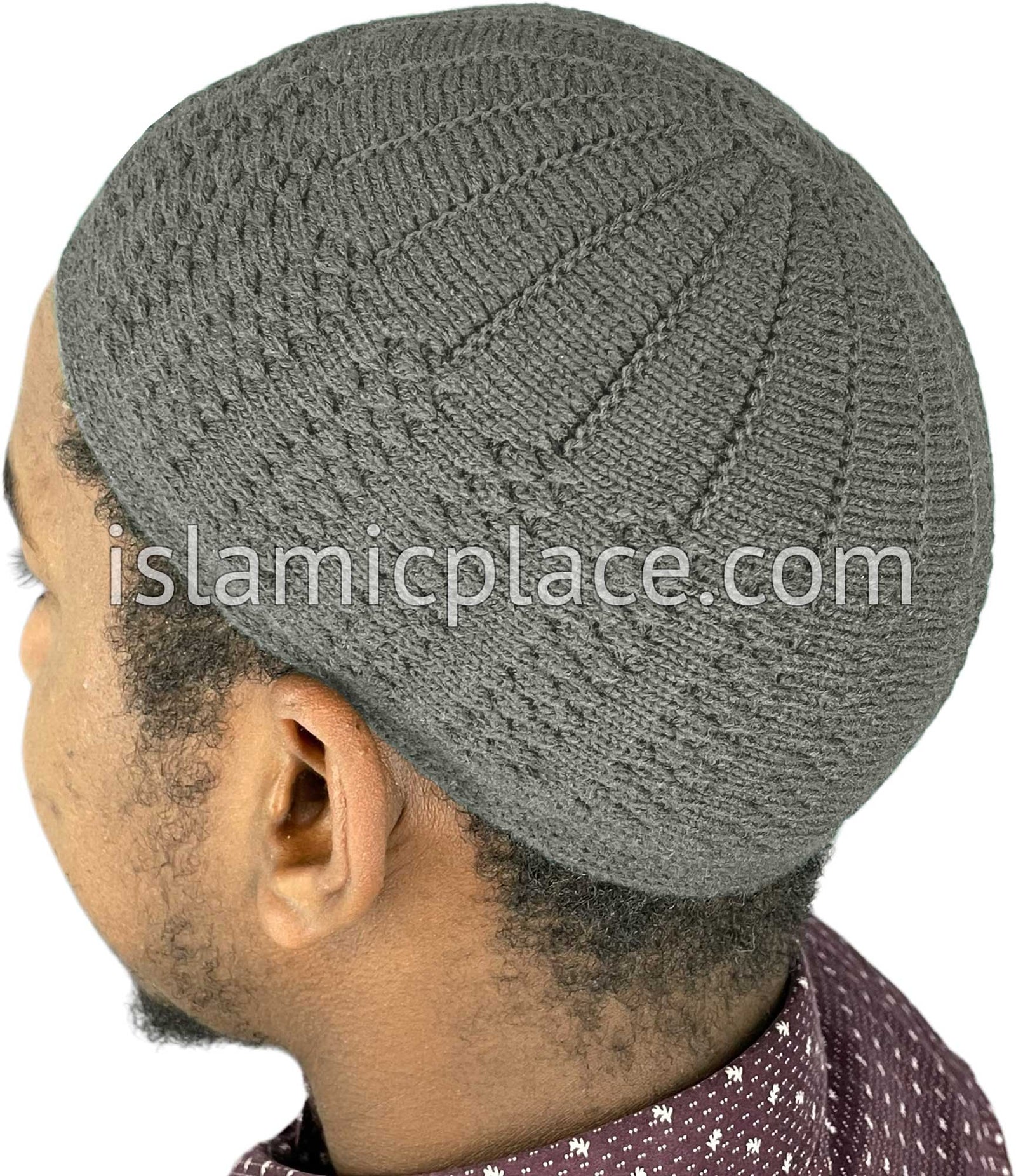 Charcoal Gray - Warm Knitted Habib Designer Kufi