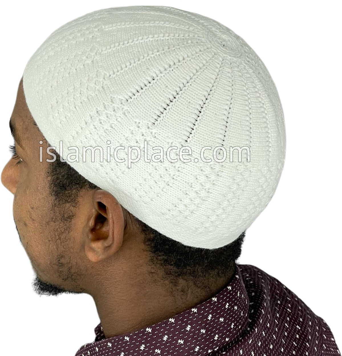 White - Warm Knitted Habib Designer Kufi