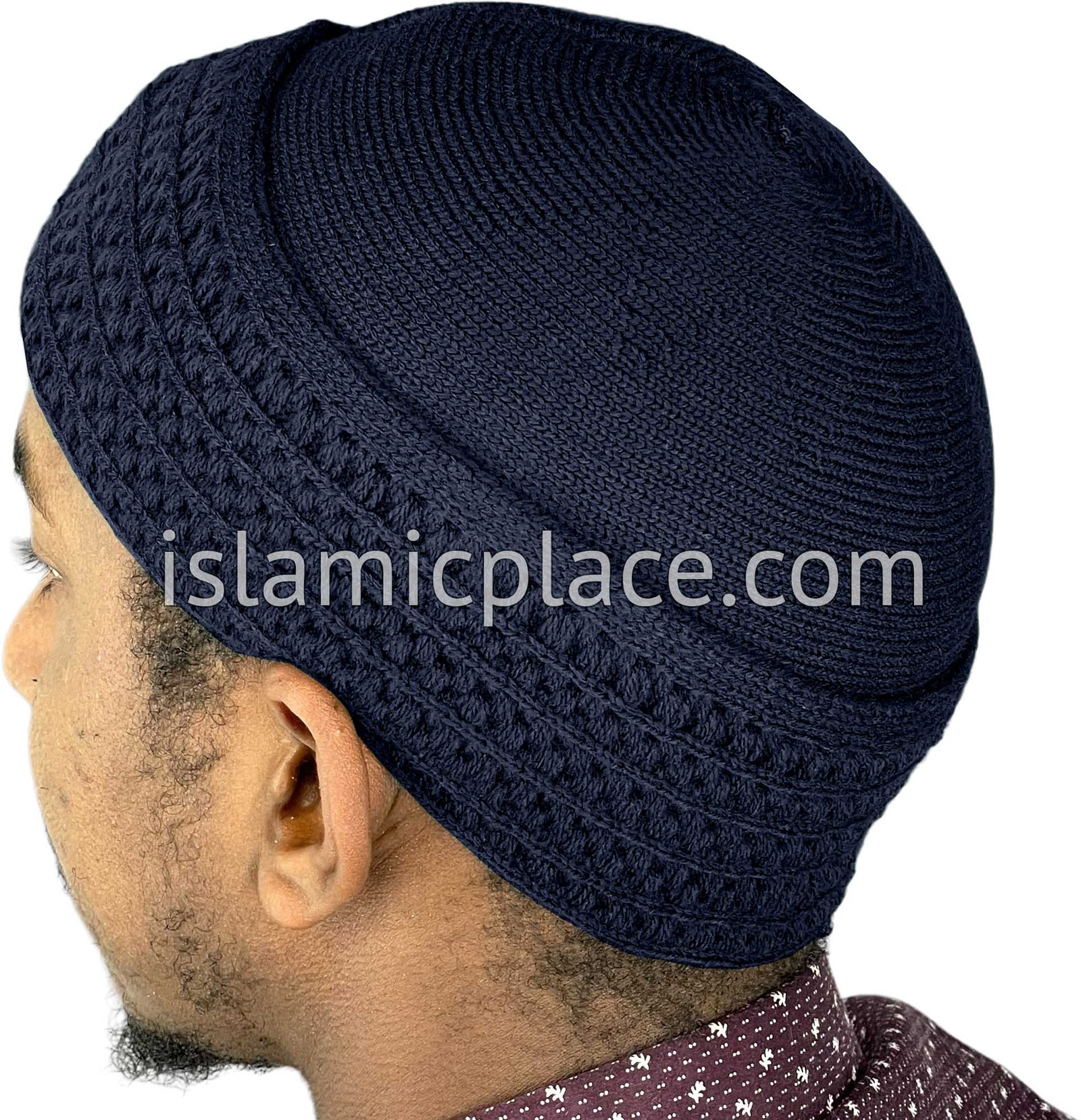 Navy Blue - Warm Knitted Mujeeb Designer Kufi