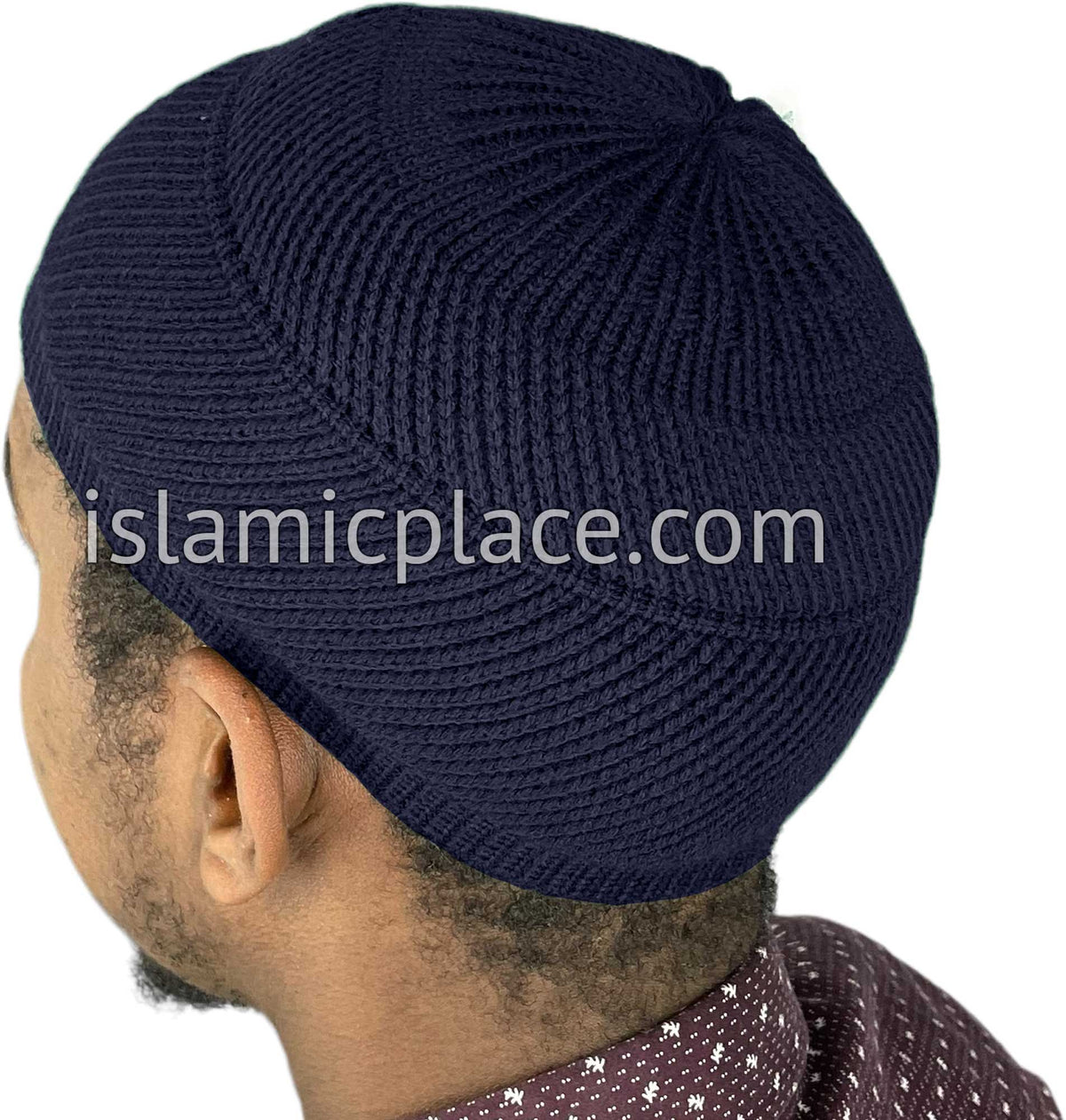 Navy Blue - Warm Knitted Wahaab Designer Kufi