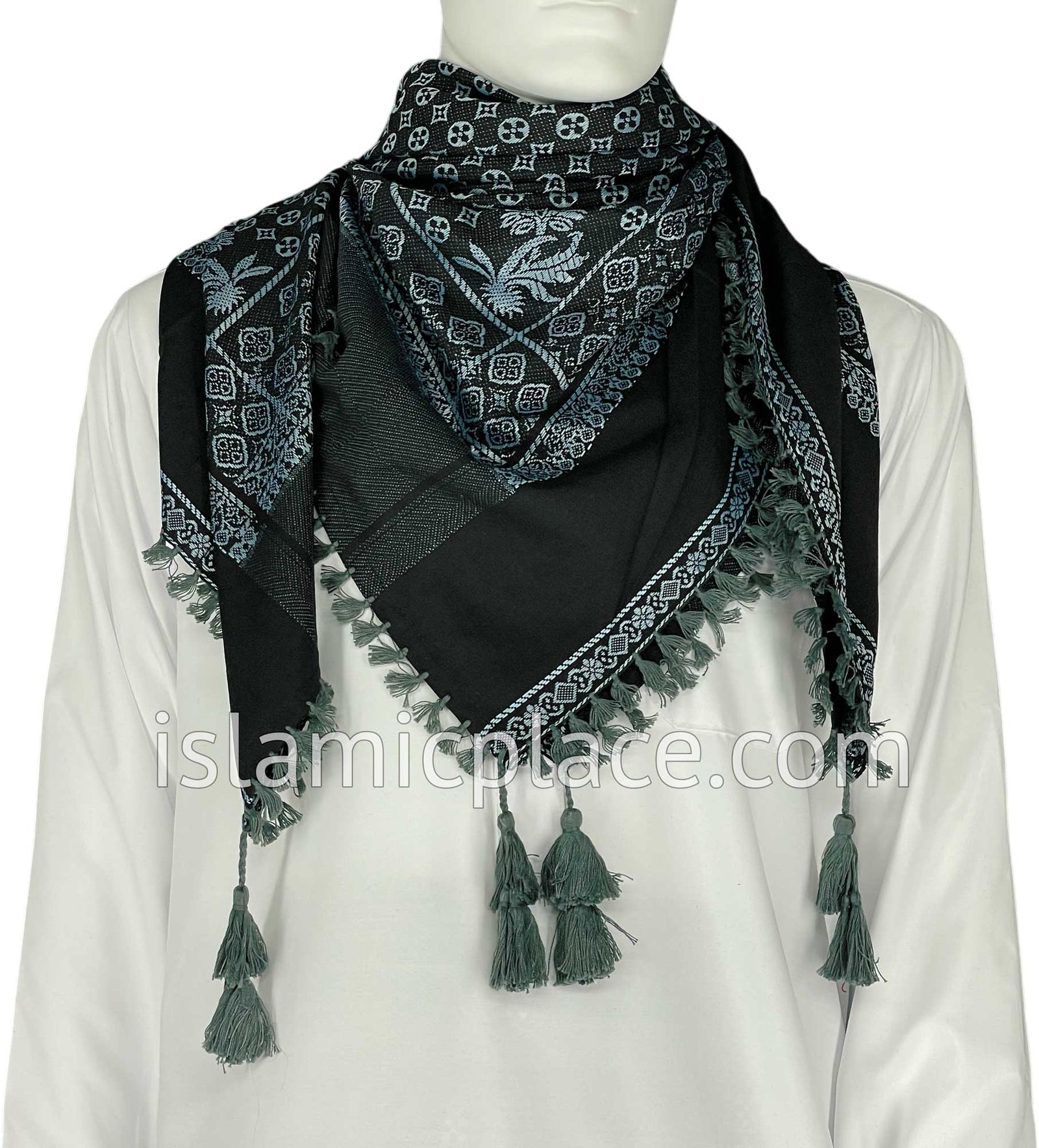 Black and Gray - Umar Collection Men Scarf Kifaya