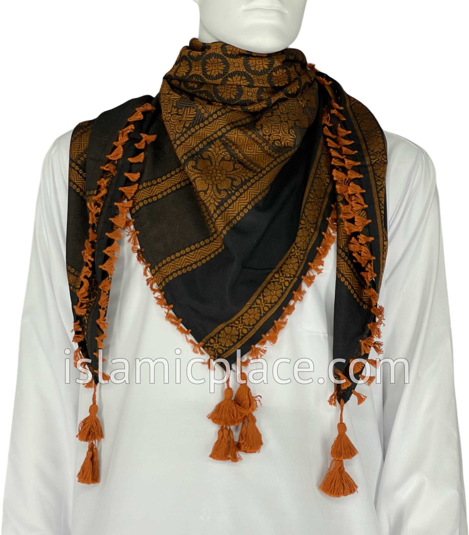 Black and Rust - Umar Collection Men Scarf Kifaya