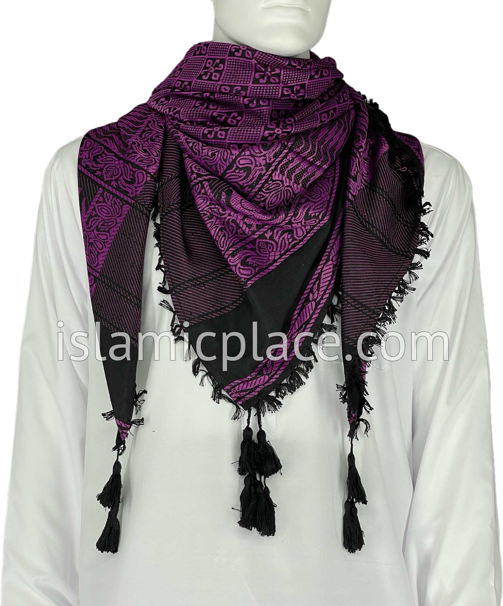 Black and Cabaret Pink - Umar Collection Men Scarf Kifaya