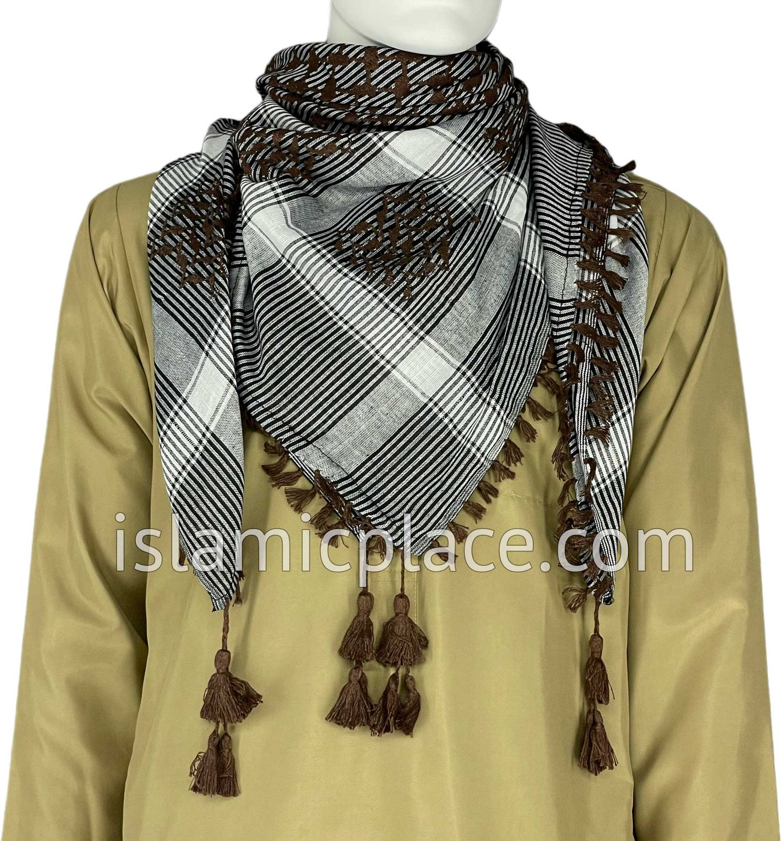 Black, White and Brown - Rafah Collection Men Scarf Kifaya