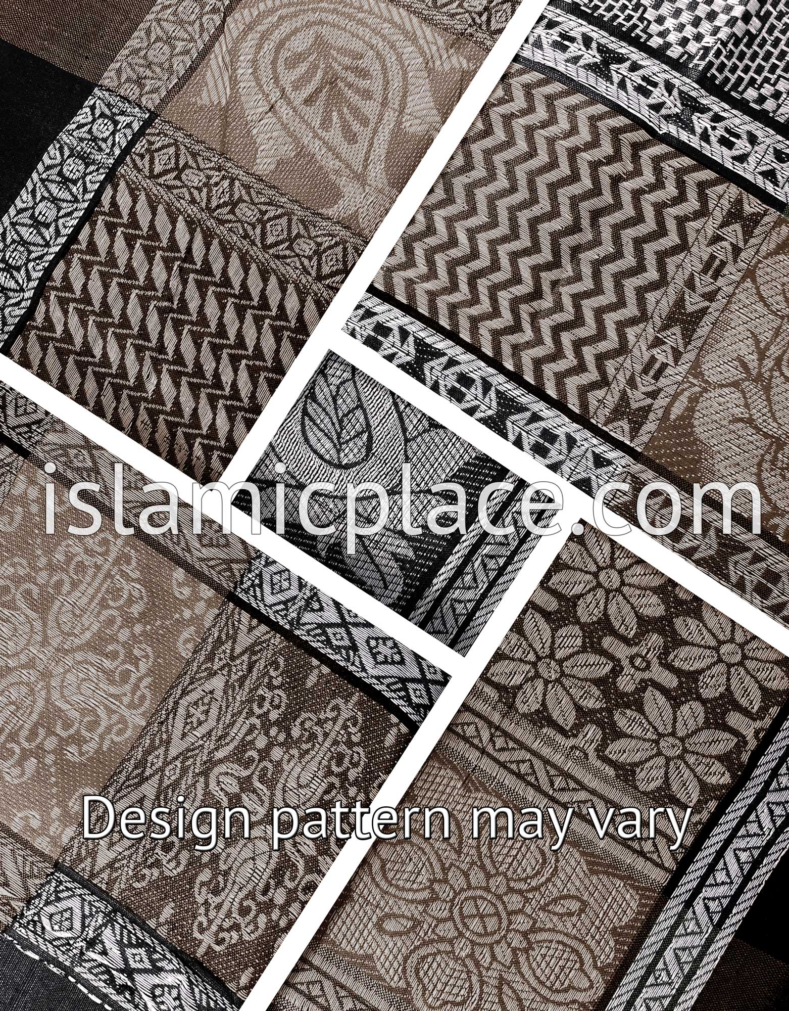 Black, White and Taupe - Wali Collection Men Scarf Kifaya