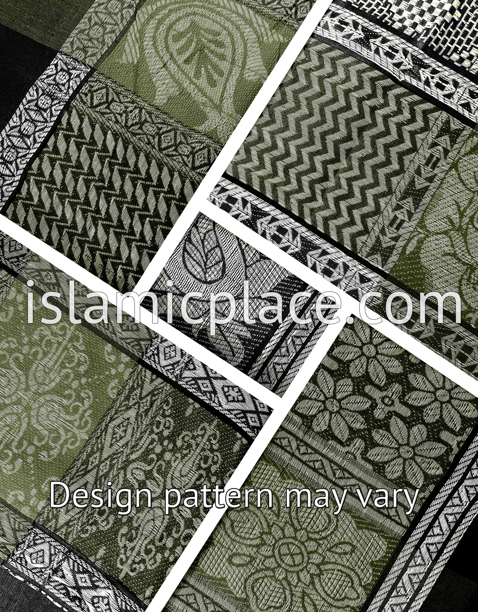 Black, White and Olive Green - Wali Collection Men Scarf Kifaya