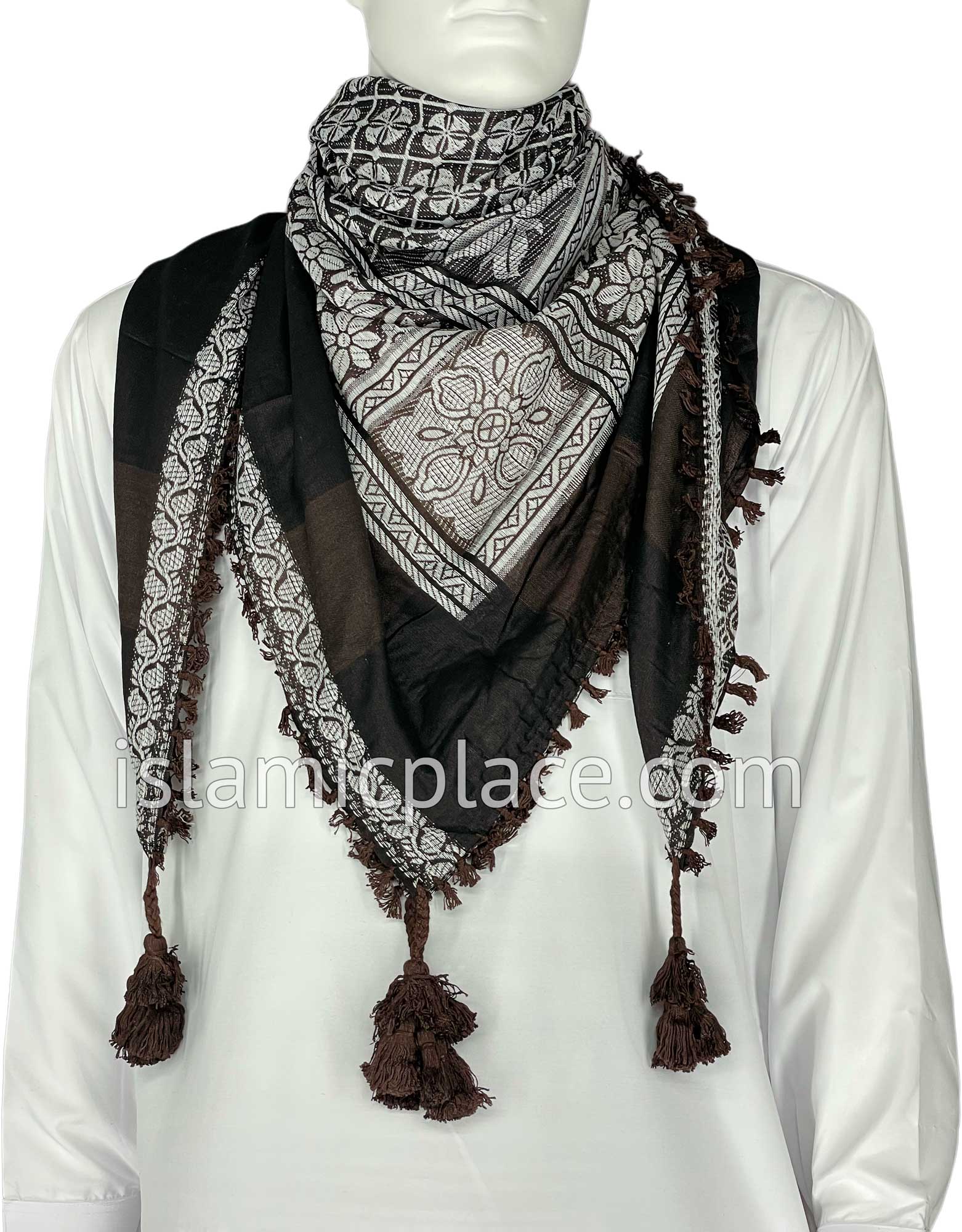 Black, White and Brown - Wali Collection Men Scarf Kifaya