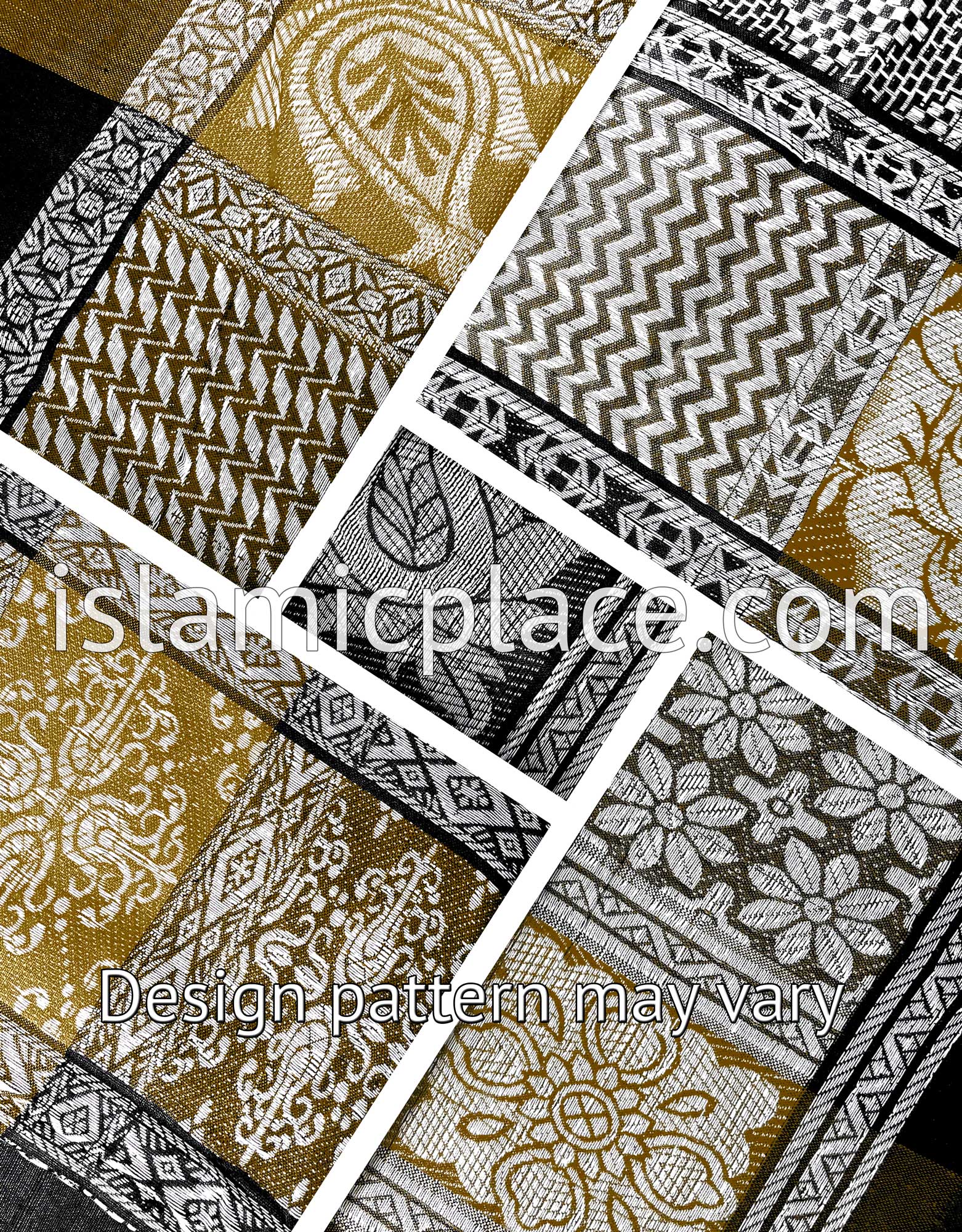 Black, White and Mustard Gold - Wali Collection Men Scarf Kifaya