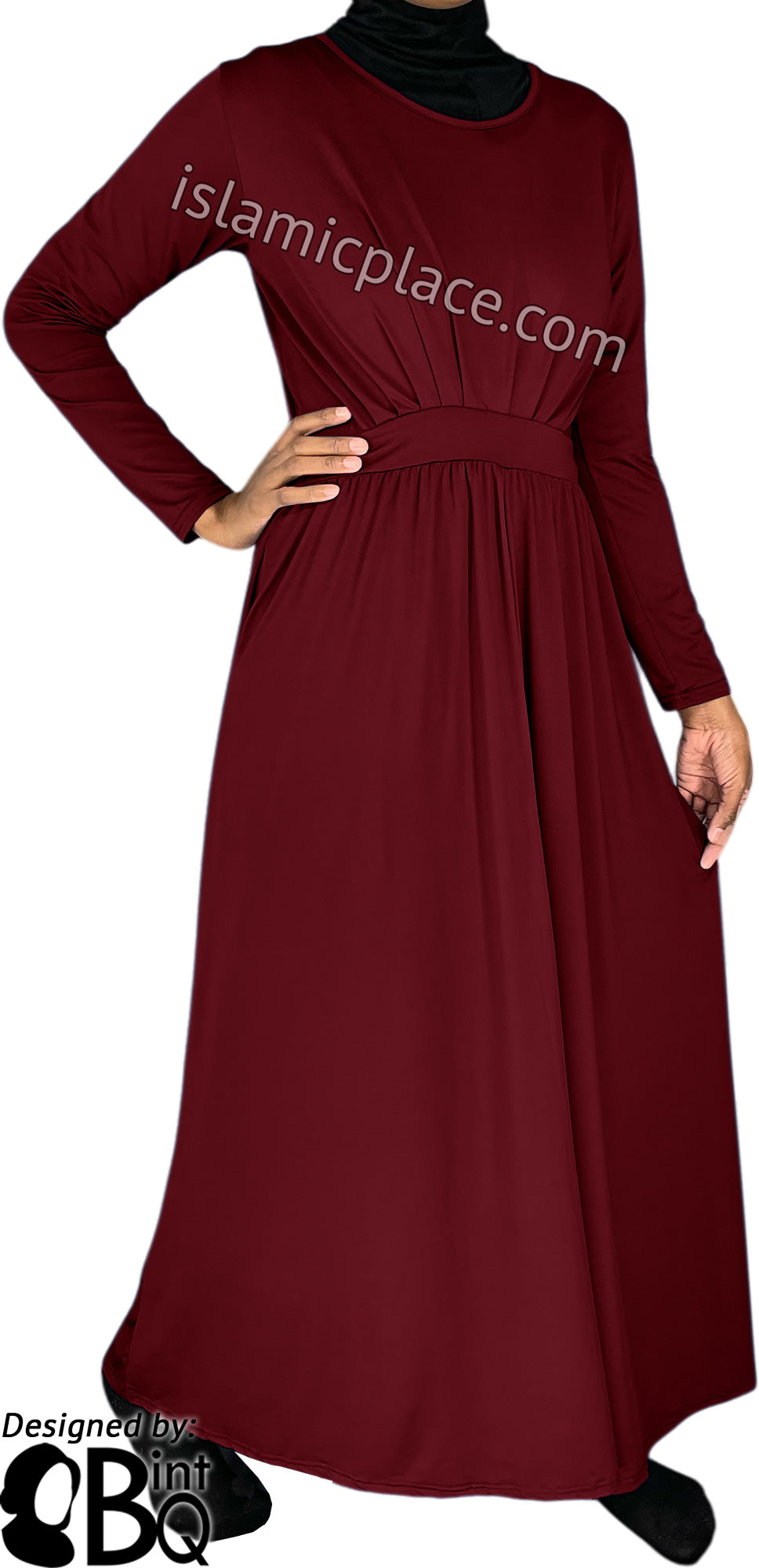 Burgundy - Princess Munira Stylish Abaya by BintQ