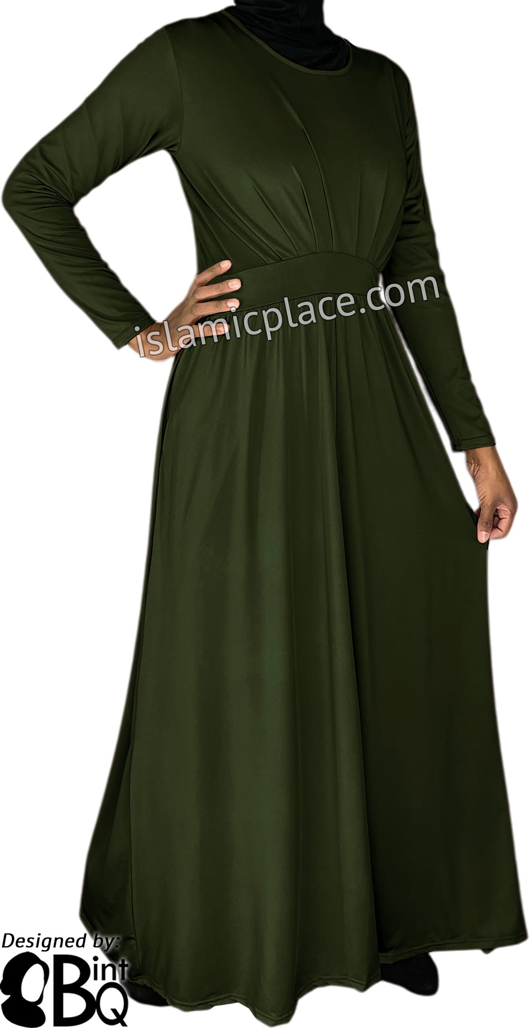 Dark Olive - Princess Munira Stylish Abaya by BintQ