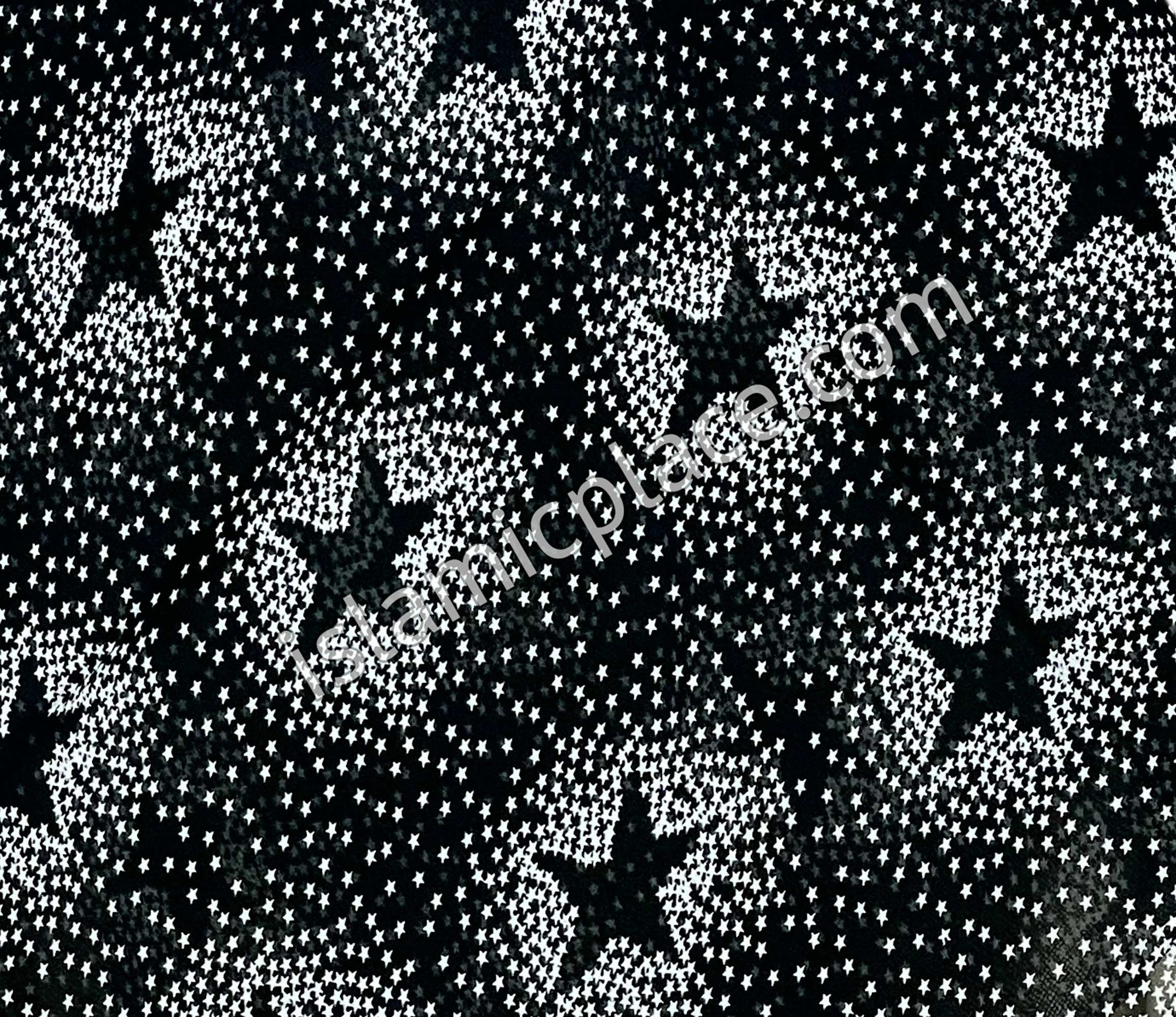 White Stars in Black Sky - 45" Square Printed Khimar