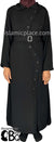 Black - Rizwana Curvy Botton Stylish Abaya by BintQ - BQ212