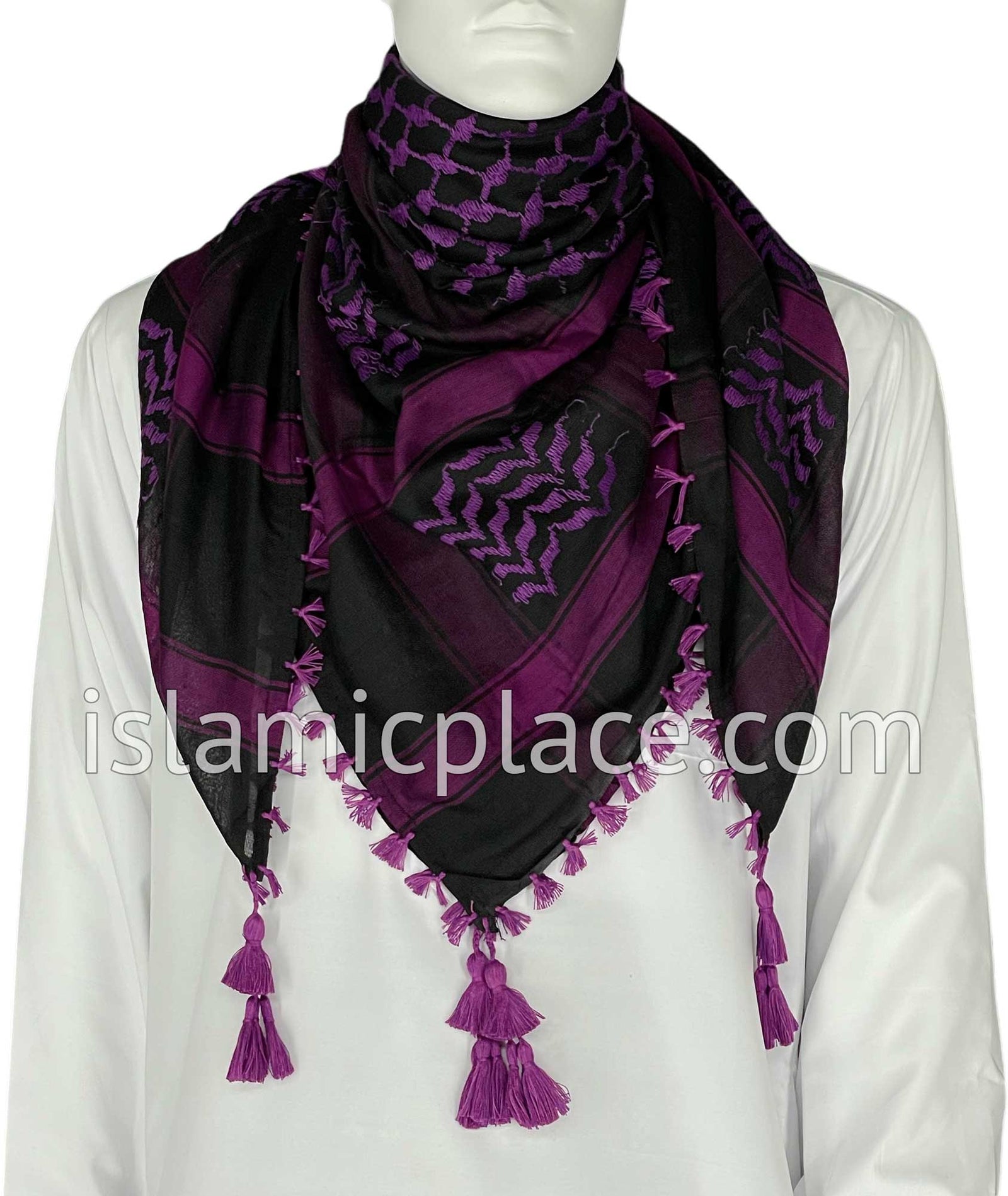 Black and Cabaret Pink - Traditional Style Men Scarf Kifaya