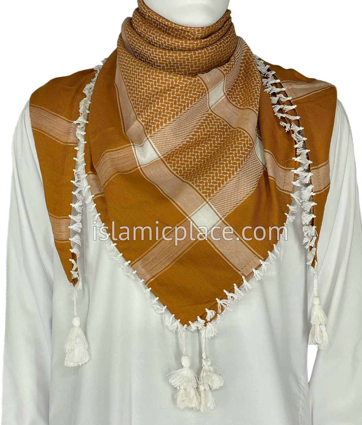 Caramel and White - Imran Collection Men Scarf Kifaya