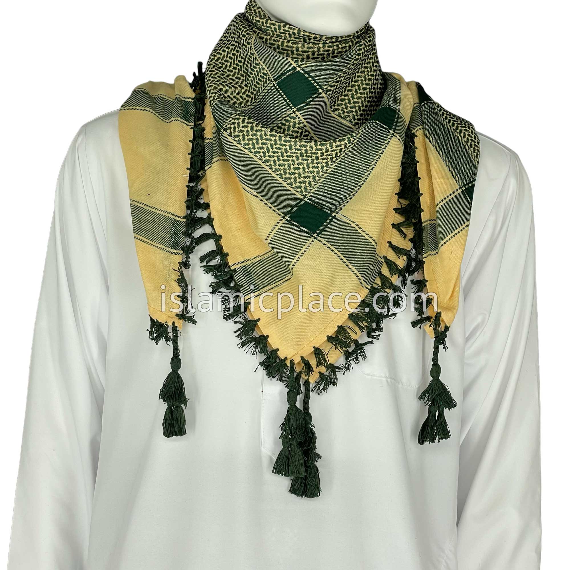 Cream and Green - Imran Collection Men Scarf Kifaya