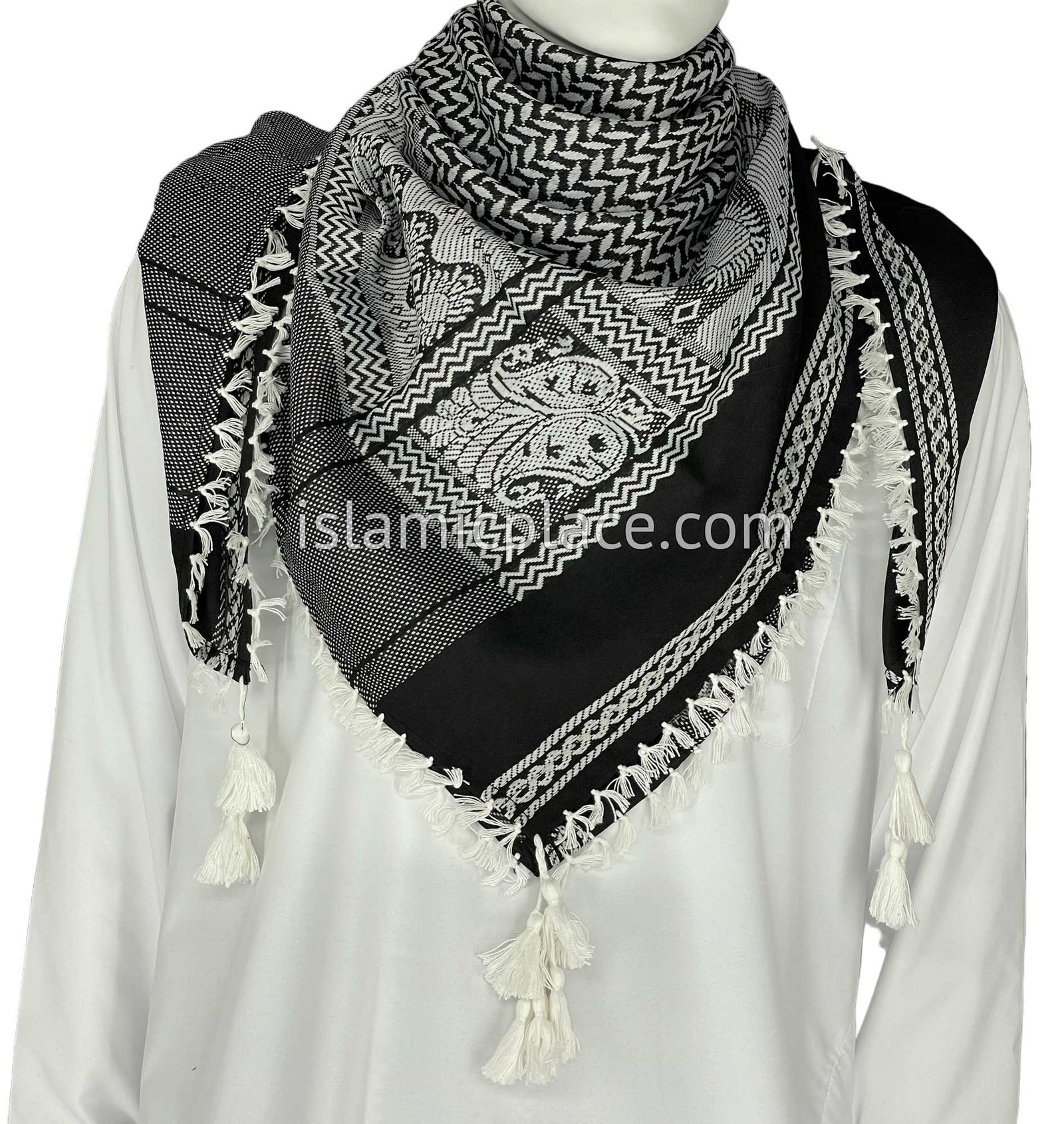 Black and White - Abdul Aziz Collection Men Scarf Kifaya