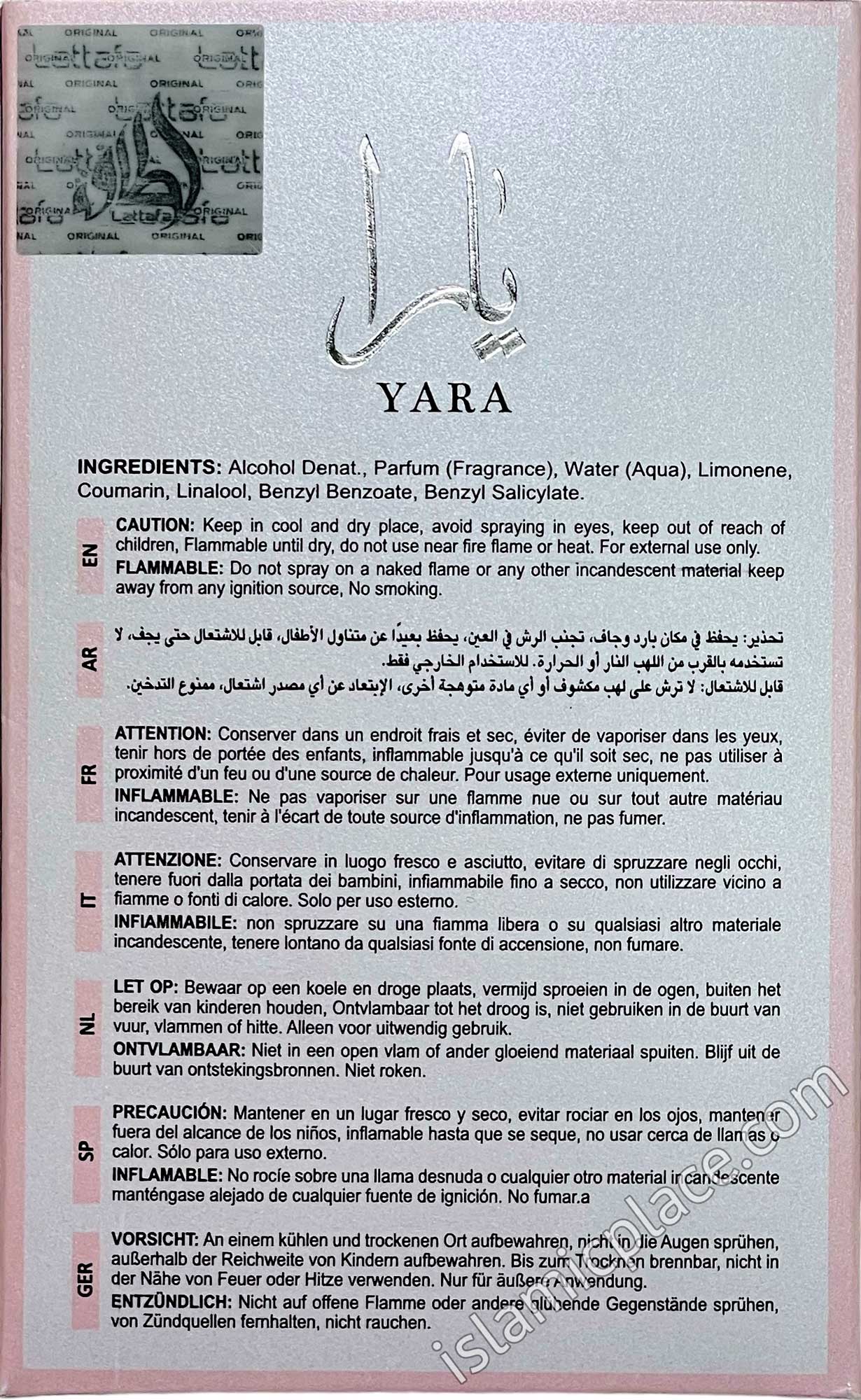 Yara Pink Perfume - by Lattafa 100ml