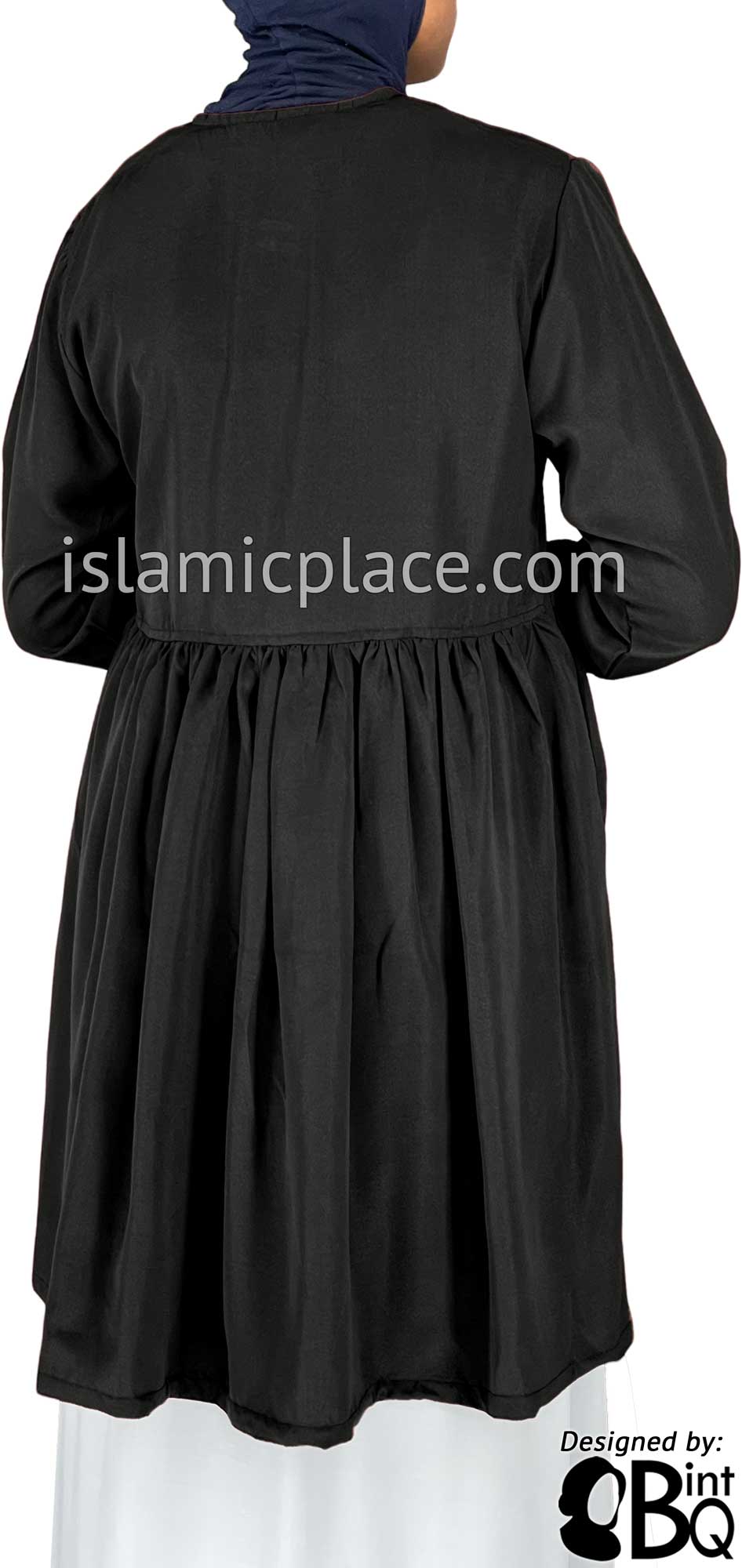 Black - Tayba Pleated Style Kameez Tunic Top by BintQ - BQ279