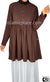 Brown - Tayba Pleated Style Kameez Tunic Top by BintQ - BQ279